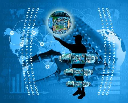 Internet and humanity Stock Illustration