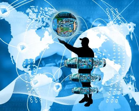 Internet and humanity Stock Illustration
