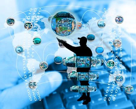 Internet and humanity Stock Illustration