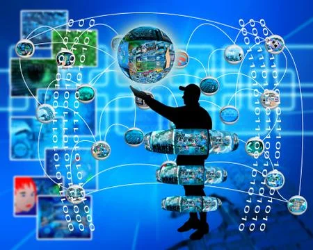 Internet and humanity Illustrazione stock