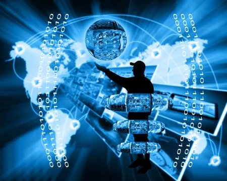 Internet and humanity Stock Illustration