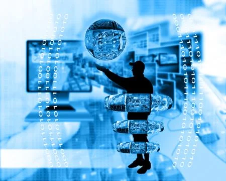 Internet and humanity Stock Illustration