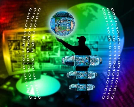 Internet and humanity Stock Illustration