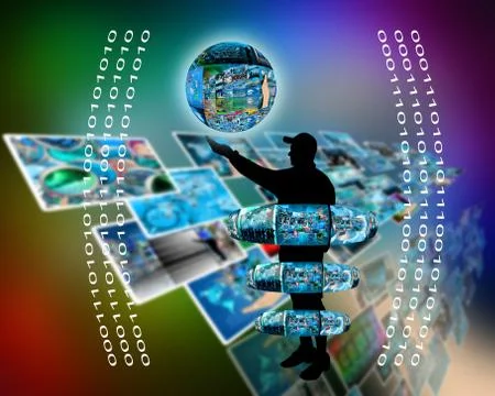 Internet and humanity Stock Illustration