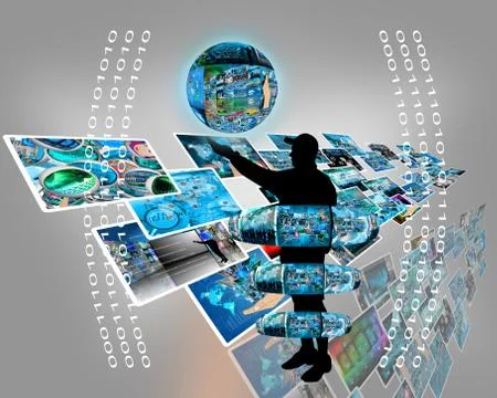Internet and humanity Stock Illustration