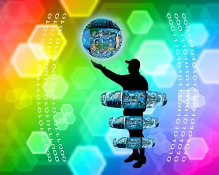 Internet and humanity Stock Illustration