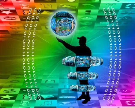 Internet and humanity Stock Illustration