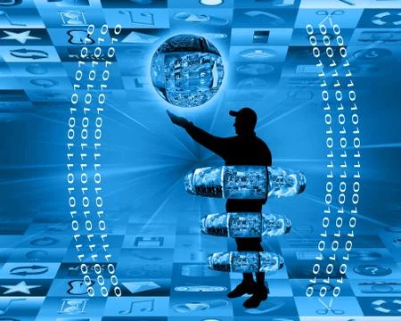 Internet and humanity Stock Illustration