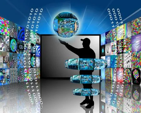 Internet and humanity Stock Illustration