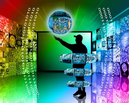 Internet and humanity Stock Illustration