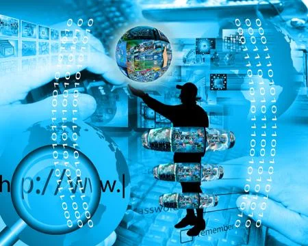 Internet and humanity Stock Illustration