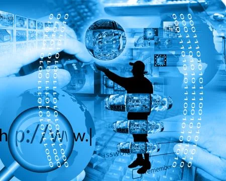 Internet and humanity Stock Illustration