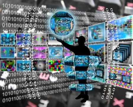 Internet and humanity Stock Illustration