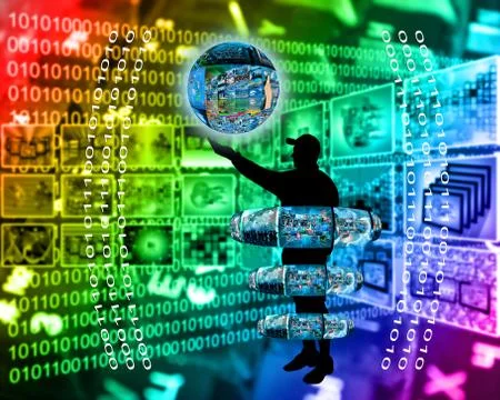 Internet and humanity Stock Illustration