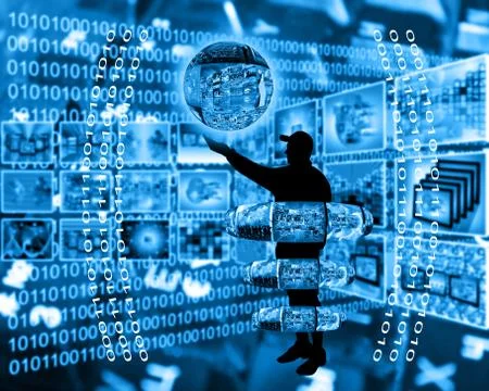 Internet and humanity Stock Illustration