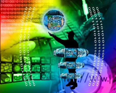 Internet and humanity Stock Illustration