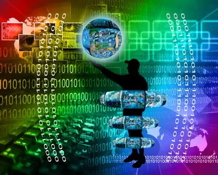 Internet and humanity Stock Illustration