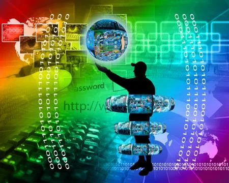 Internet and humanity Stock Illustration