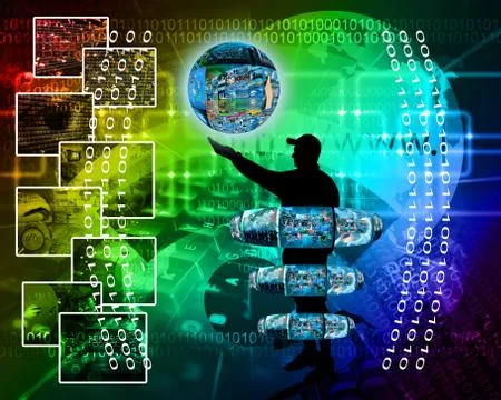 Internet and humanity Stock Illustration