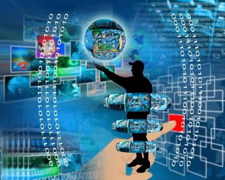 Internet and humanity Stock Illustration