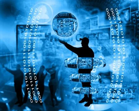 Internet and humanity Stock Illustration