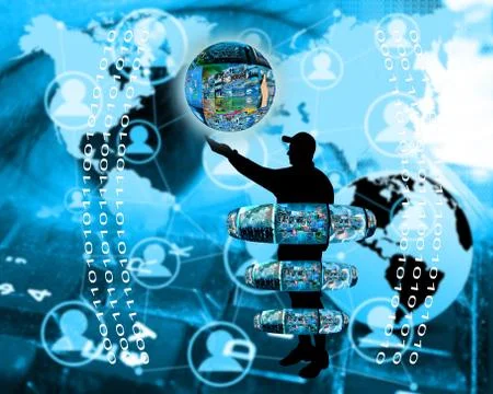 Internet and humanity Stock Illustration