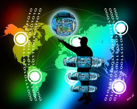 Internet and humanity Stock Illustration