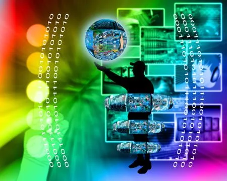 Internet and humanity Stock Illustration