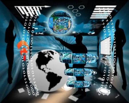 Internet and humanity Stock Illustration