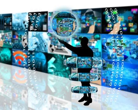 Internet and humanity Stock Illustration