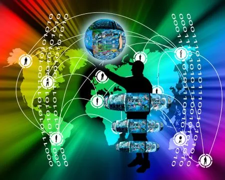 Internet and humanity Stock Illustration