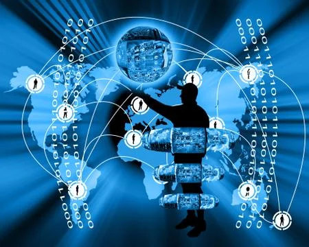 Internet and humanity Stock Illustration