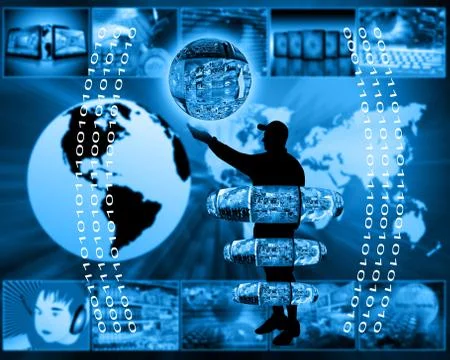 Internet and humanity Illustrazione stock