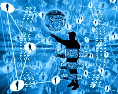 Internet and humanity Stock Illustration