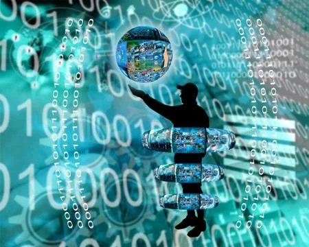 Internet and humanity Illustrazione stock