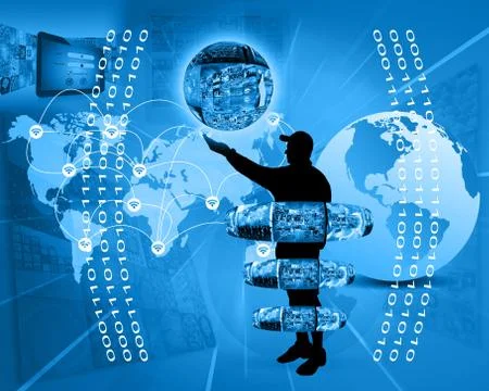 Internet and humanity Stock Illustration