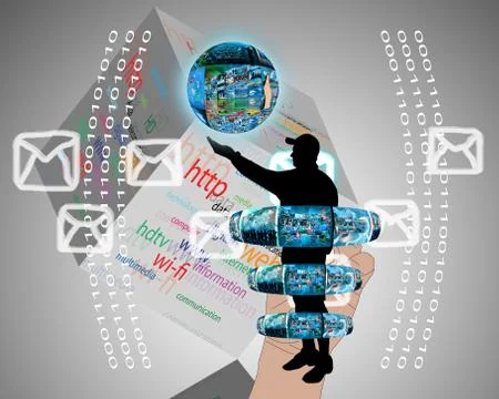 Internet and humanity Stock Illustration