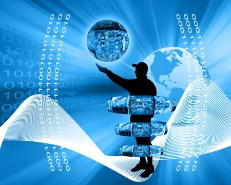 Internet and humanity Stock Illustration