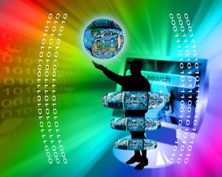 Internet and humanity Stock Illustration