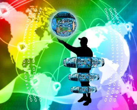 Internet and humanity 스톡 일러스트