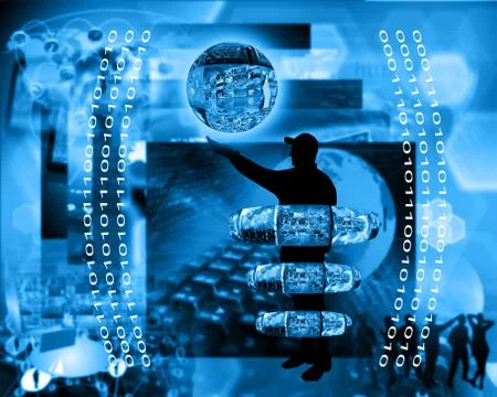 Internet and humanity Stock Illustration