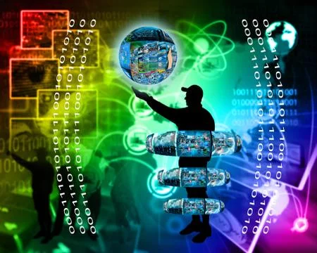 Internet and humanity Illustrazione stock