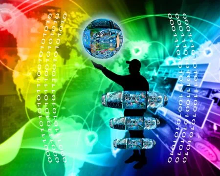 Internet and humanity Stock Illustration