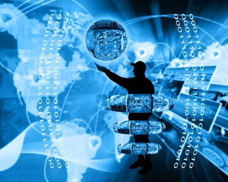 Internet and humanity Stock Illustration
