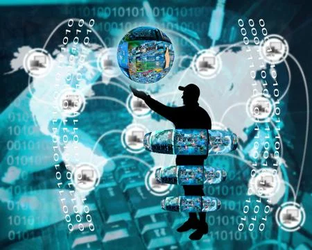 Internet and humanity Stock Illustration