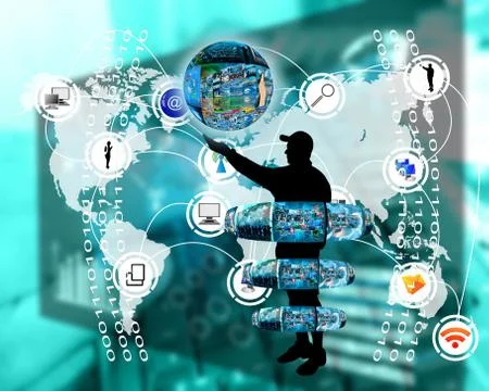 Internet and humanity Stock Illustration