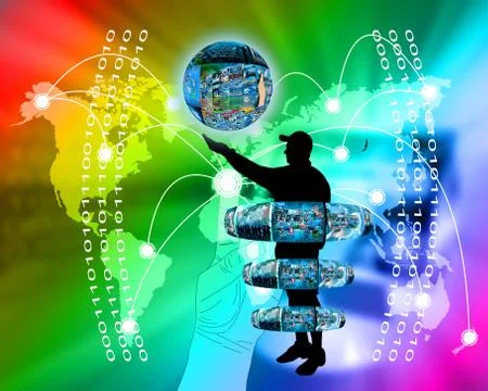 Internet and humanity Stock Illustration