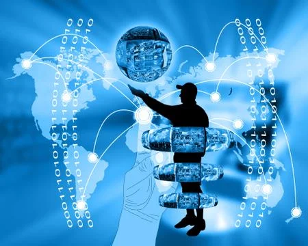 Internet and humanity Stock Illustration