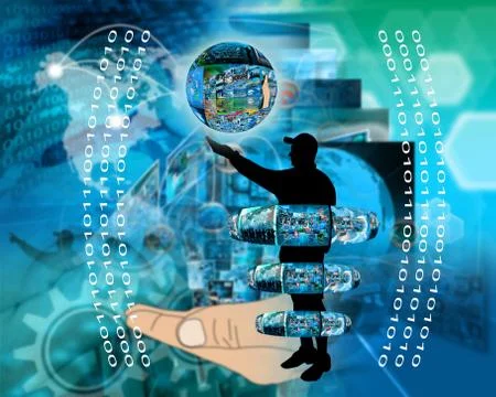 Internet and humanity Stock Illustration
