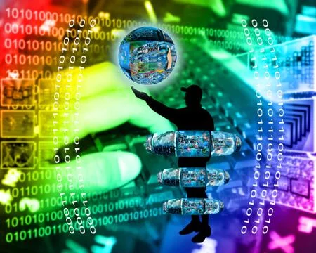 Internet and humanity Stock Illustration